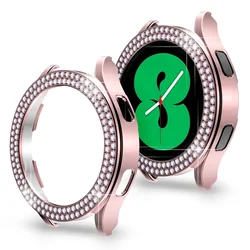 Coque de protection antichoc en diamant pour Samsung Galaxy Watch 4, cadre léger, 40mm 44mm, pour Active 2, pour femmes