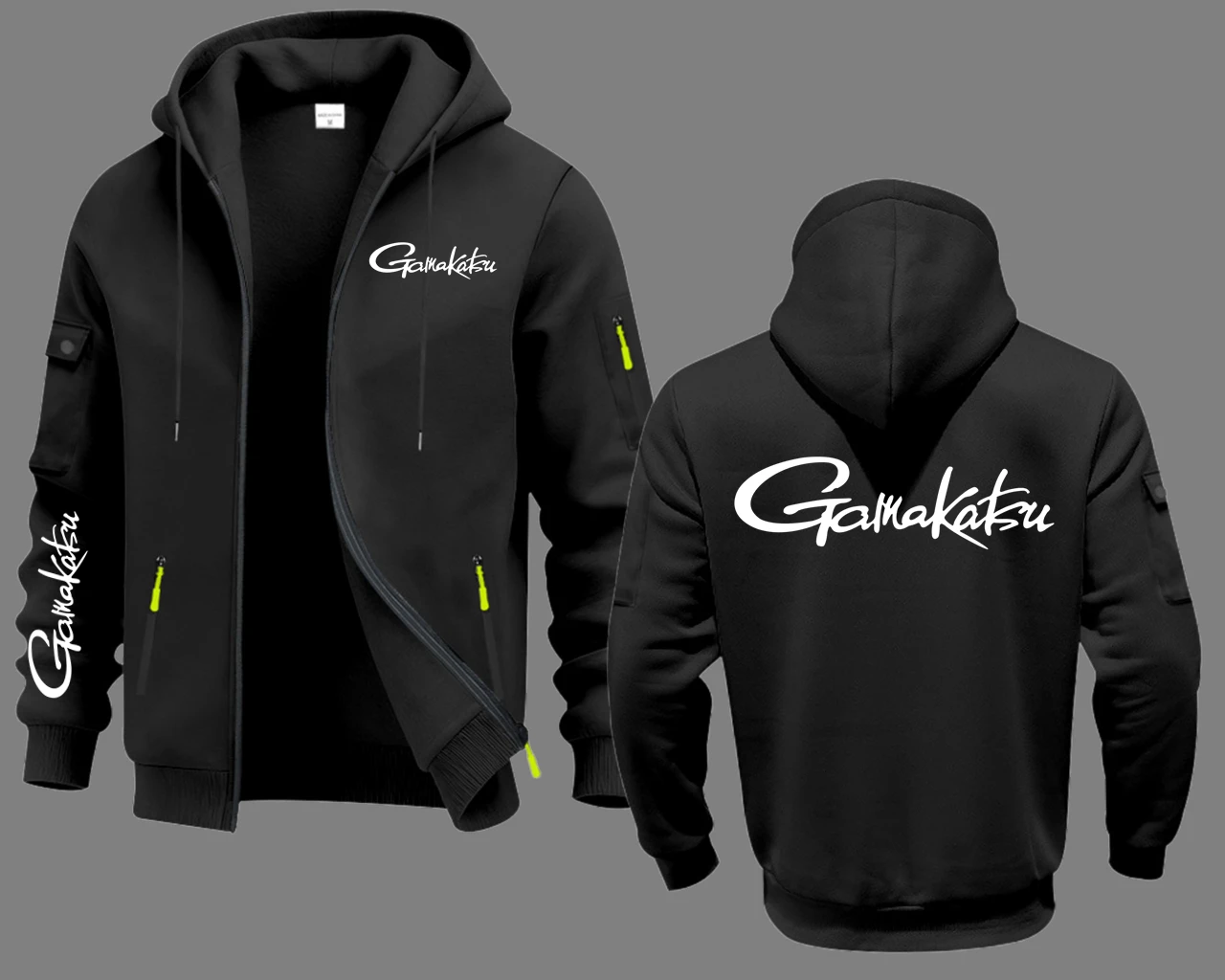 Gamakatsu Fishing King Zip мужские толстовки с несколькими карманами, толстовки, кардиган, толстовка, мужская толстовка с капюшоном, мужская толстовка с капюшоном