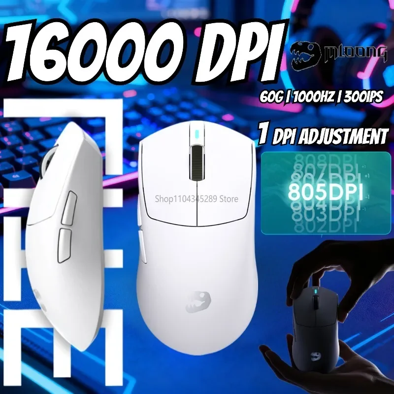 

3-Mode Gaming Mouse 300IPS 60G Acceleration 16000DPI TTC 30M Micro Switches 1000Hz 500mAh NTC Protection