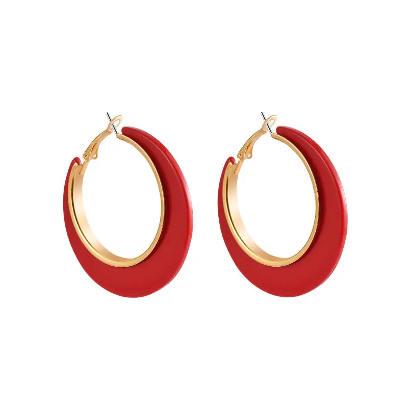 

Fashion temperament large earrings, simple texture earrings