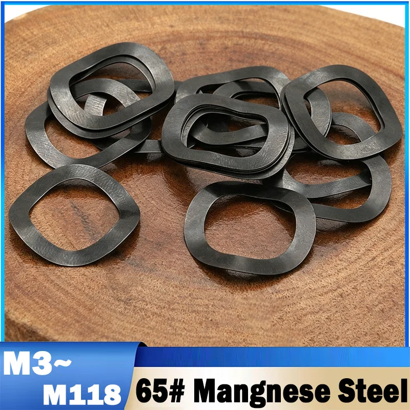 10~100Pcs 65# Mangnese Steel Wave Washer M3 M4 M5 M6 M8 M10 M12 M14 M16 M19 M21 M24 M27-M118