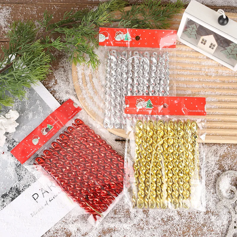 24Pcs Christmas Decor Plastic Electroplated Ice Bar Icicle Christmas TreeDecoration Pendant Wedding Party Ceiling Decor Ornament