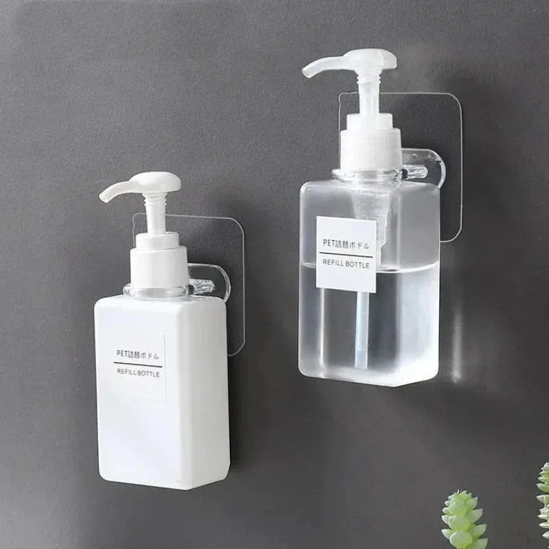 5/10pcs Ring Hook Transparent Tape Storage Perforation-Free Body Wash Toilet Storage Supplies Waterproof And Rust Resistant