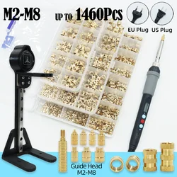 Thread Knurled Brass Heat Insert Nut Stealth Press Tool Kit M2 M3 M4 M5 M6 M8 Soldering Iron Tip Copper Embedment Insertion Part
