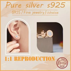 Personalized style sterling silver s925 round stud earrings BV home luxury fashion women's stud earrings