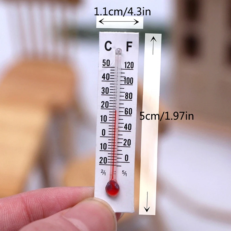 5Pcs Dollhouse Miniature Cardboard Thermometer Model Bedroom Home Living Scene Decor Toy