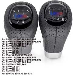 5/6 Speed Car Gear Shift Knob Head Leather Shift Lever HandBall for BMW Series 1,3 E81 E82 E90 E91E92 can custom logo Gear Shift