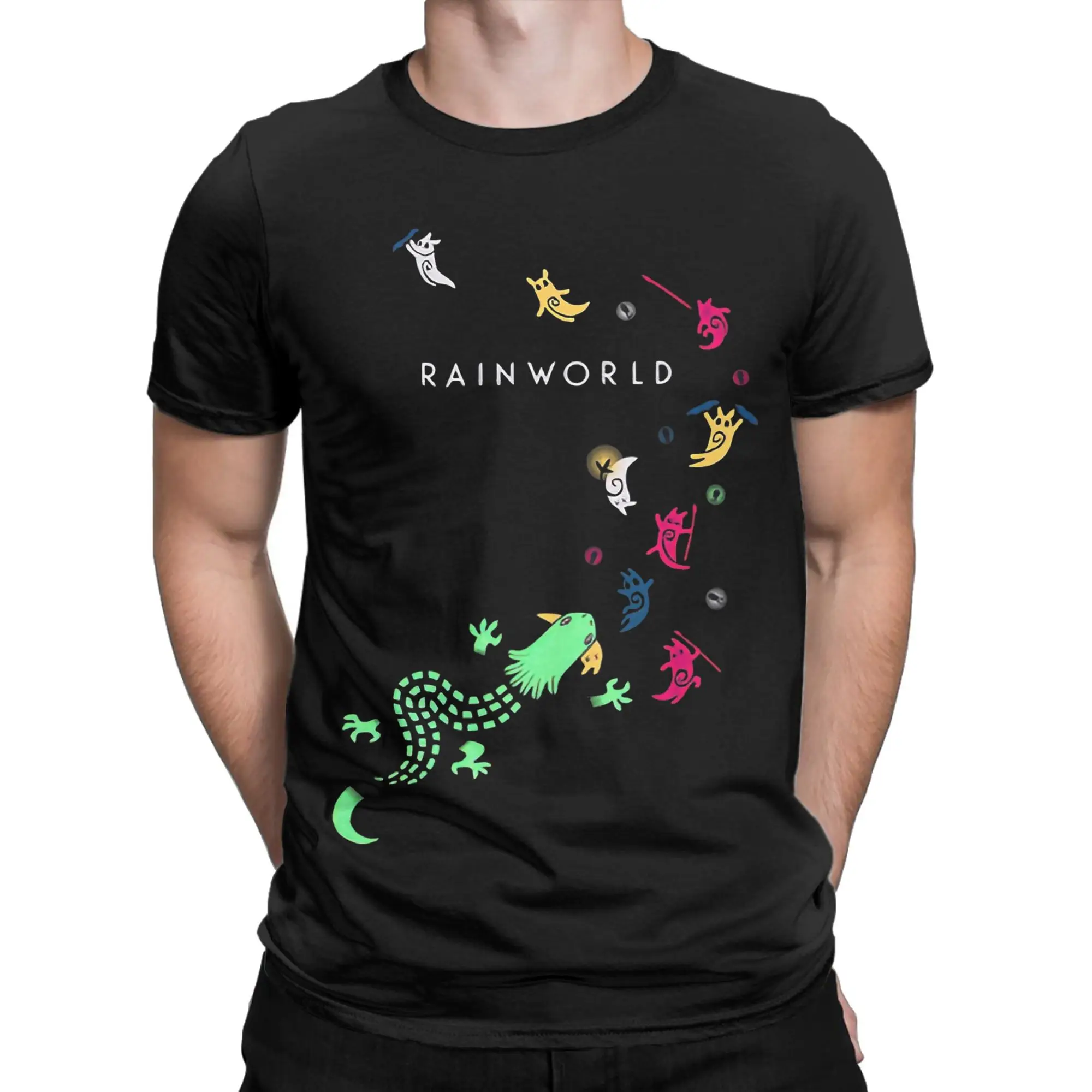 Rainworld  Game  Men T Shirt  Humor Tee Shirt Short Sleeve O Neck T-Shirts Pure Cotton Summer Clothes