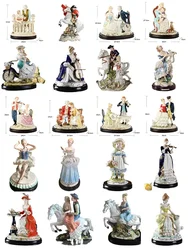 Zachodnia porcelanowa dekoracja biurka, ceramiczna figurka piękna francais, bajkowa dekoracja domu, prezent ślubny