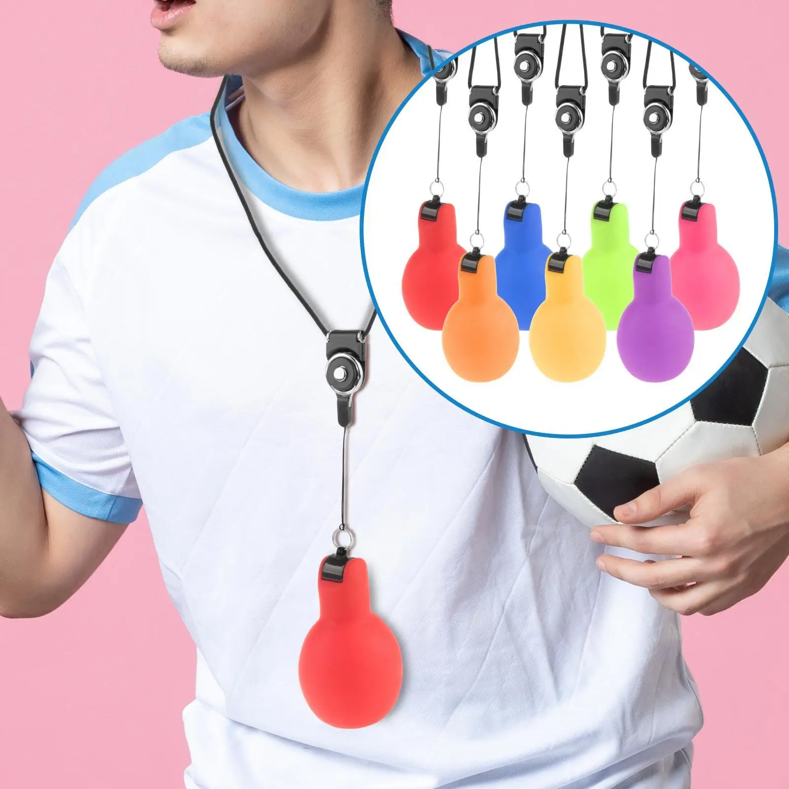 Hand Squeeze Whistle Equipment PVC Survival Coach Whistle Sports Whistle for Coaches Trekking Football Emergency Indoor Outdoor