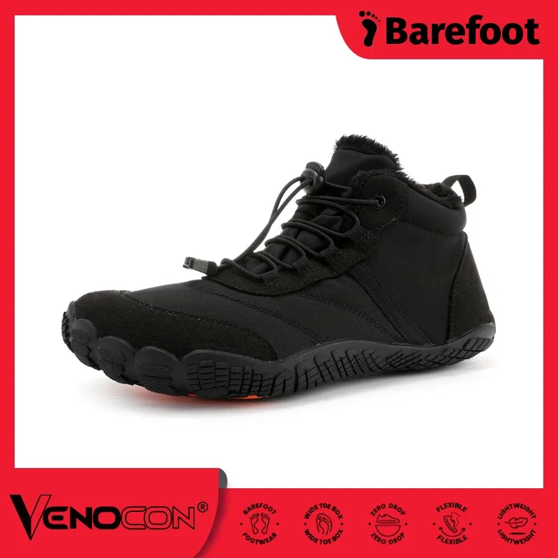 VENOCON PINGKEE Wide ToeBox Barefoot Casual Shoes Men Women Minimalist Winter Snow Thermal Feet Boots Sneakers Footwear Man