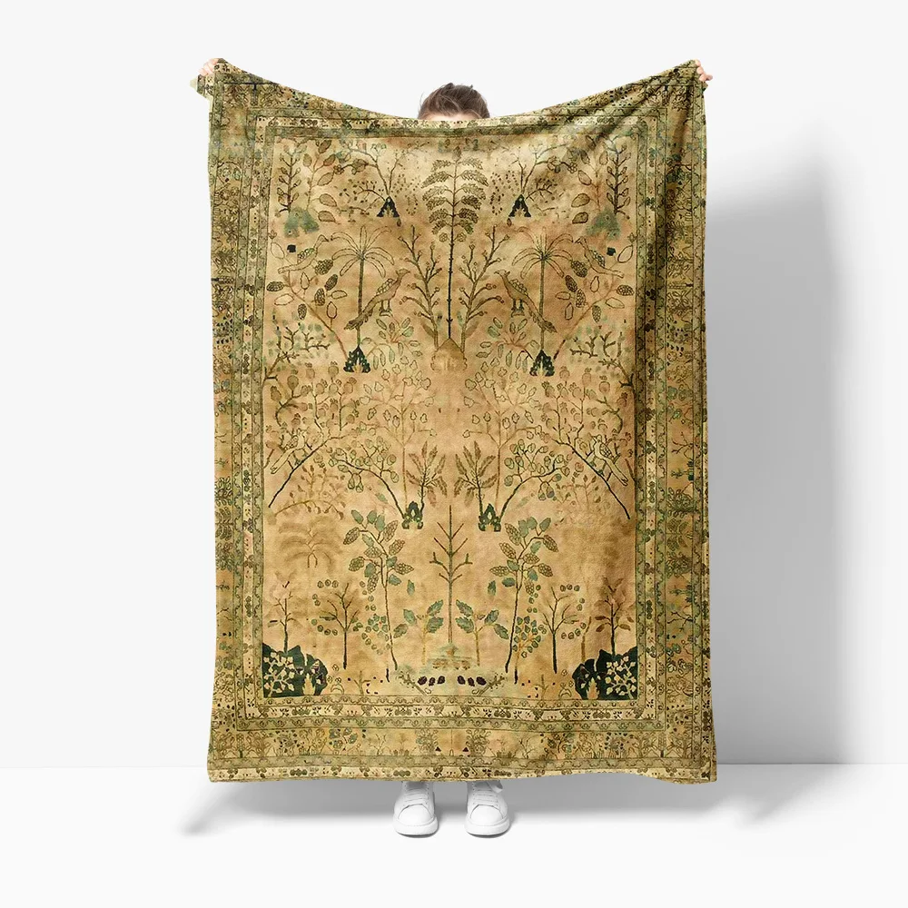 Vintage Kilim Rug Turkish Tribal Area Runner Boho Moroccan Cushion Cover Home Decor Throw Blanket