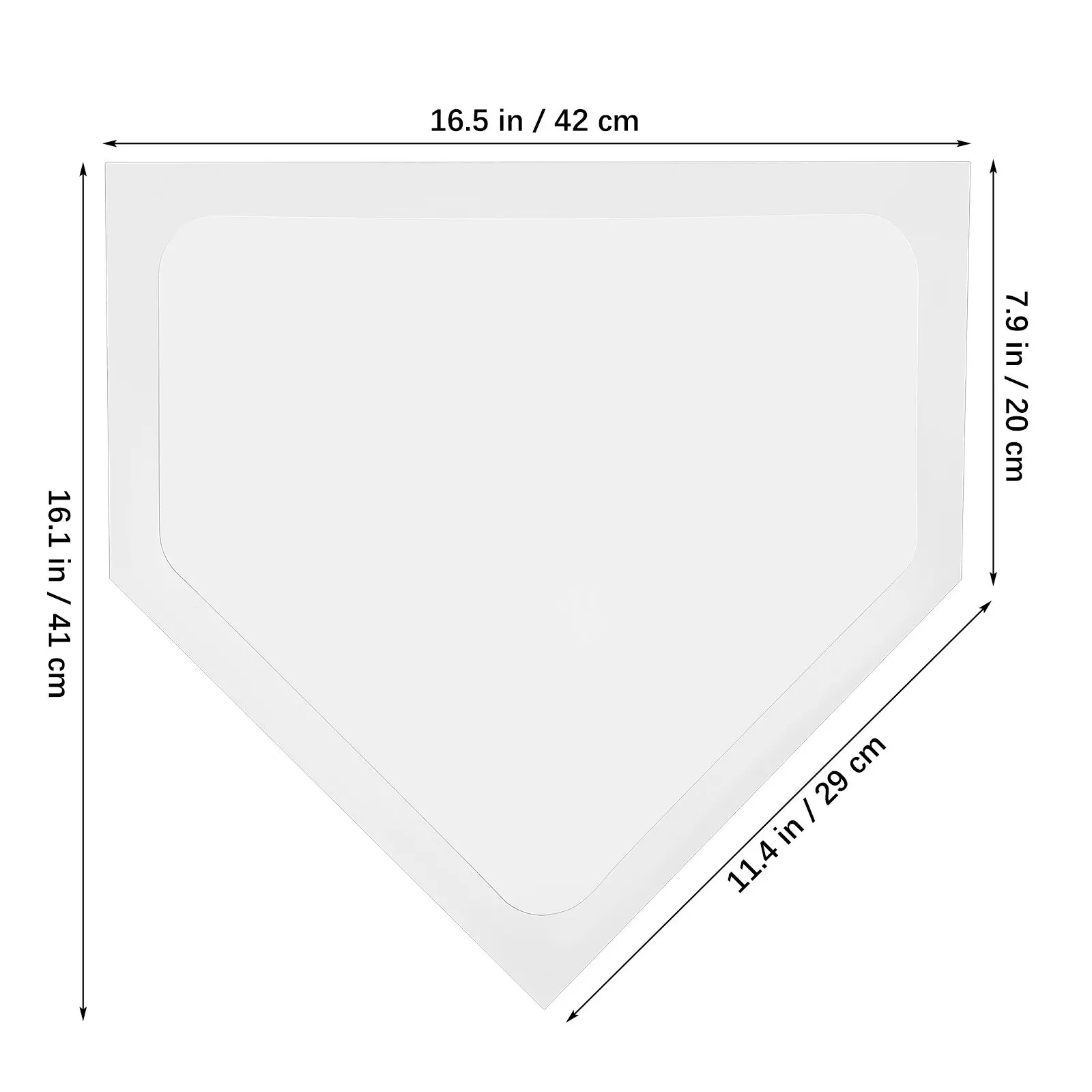 2Pcs Baseball Training Plates Tpe Home Plates Impact-Absorbing Crack-Resistant Throw Down Bases for Practice Games Drills