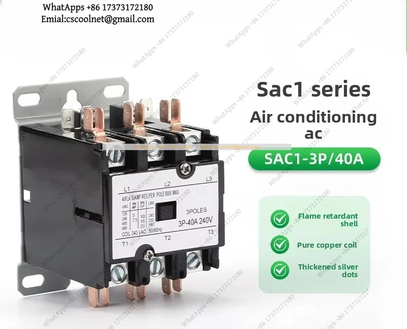 k06 Hvacstar SA-3P-40A-24V Definite Purpose Contactor 3 Poles 40FLA 24V 220V 380V AC Coil DP Air Conditioner Contactor