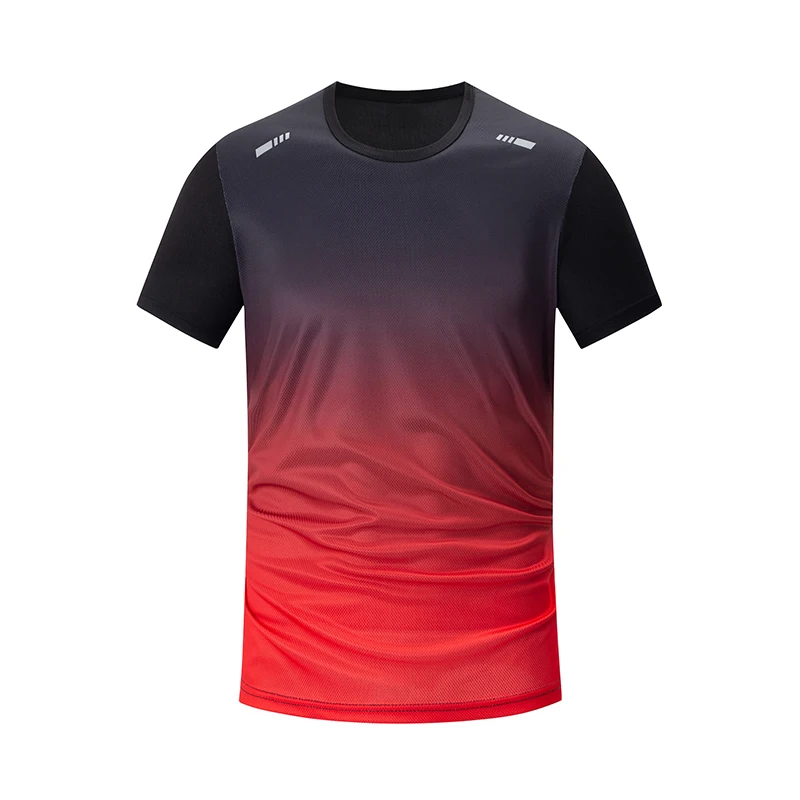 Men's Plus Size Short Sleeved Spring/Summer Youth Gradient T-Shirt Quick Drying Breathable Sporty Comfortable Fashionable