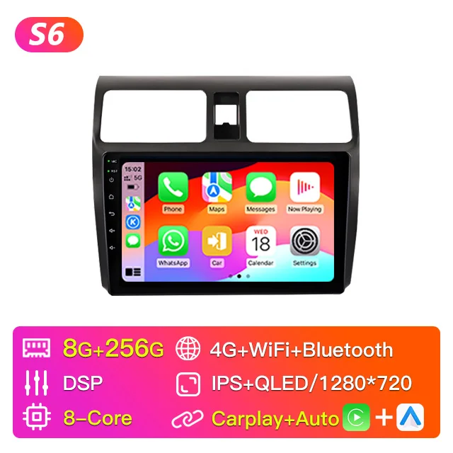 2 Din Android Autoradio Radio Voor Suzuki Swift 2003 - 2006 2007 2008 2009 2010 Multimedia Video Player GPS DSP FM BT Carplay Auto Head Unit Touchscreen Auto Intelligent Systeem