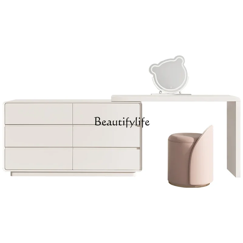 

Modern minimalist bedroom dresser makeup table wabi-sabi cream wind bedside chest