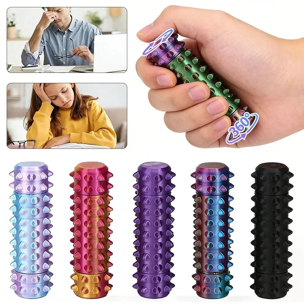 Pain Stimming Fidget Toys Reduce Stress Roller for Adults Spiky Fidget Keychain Anxiety Sensory Toys Novelty Gifts for Friends