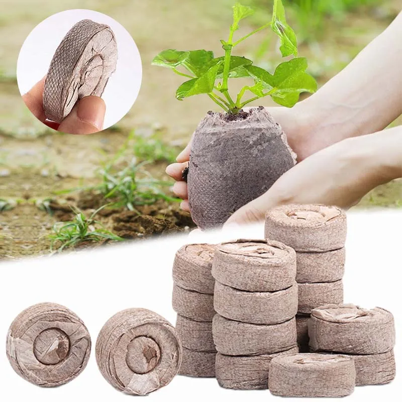 

Seedling Starter Soil Pellets Compressed Planting Blocks for Seeds Germination Cuttings Flowers Vegetables Gardening Supplies