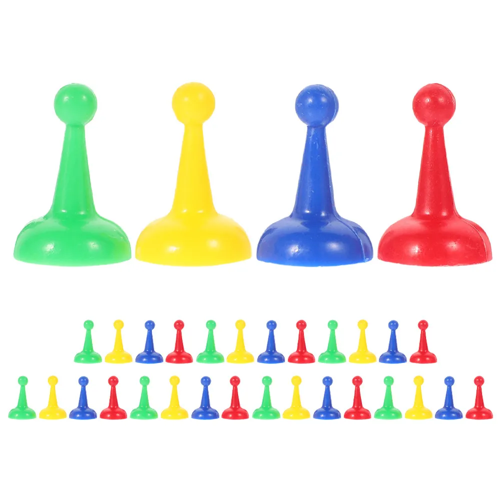 

32Pcs Board Game Pieces Plastic Multicolor Flying Chess Pawns Tabletop Game Components Replacement Set for Chess Board Games Fun