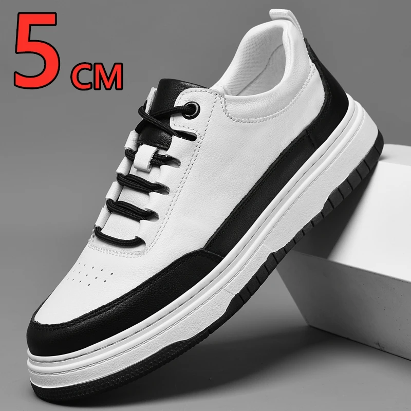 

Мужские туфли-лифты из натуральной кожи с невидимой увеличивающейся стелькой, кроссовки 5 см, кожаные туфли повышенной высоты