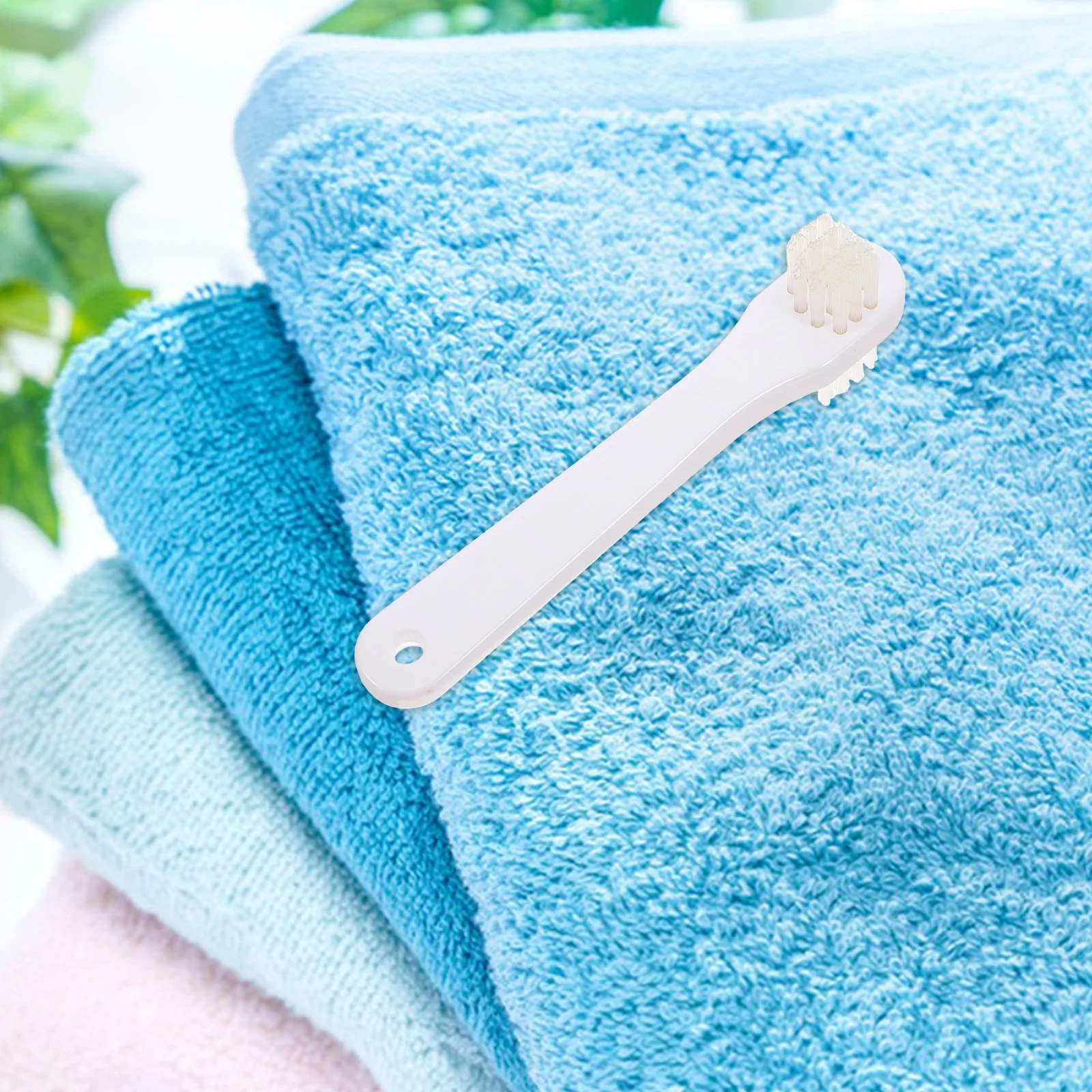 

4pcs Double-Head Toothbrush Adult Denture Brush 360° Cleaning Portable Ergonomic Handle Oral Care Tool False Teeth Cleaner