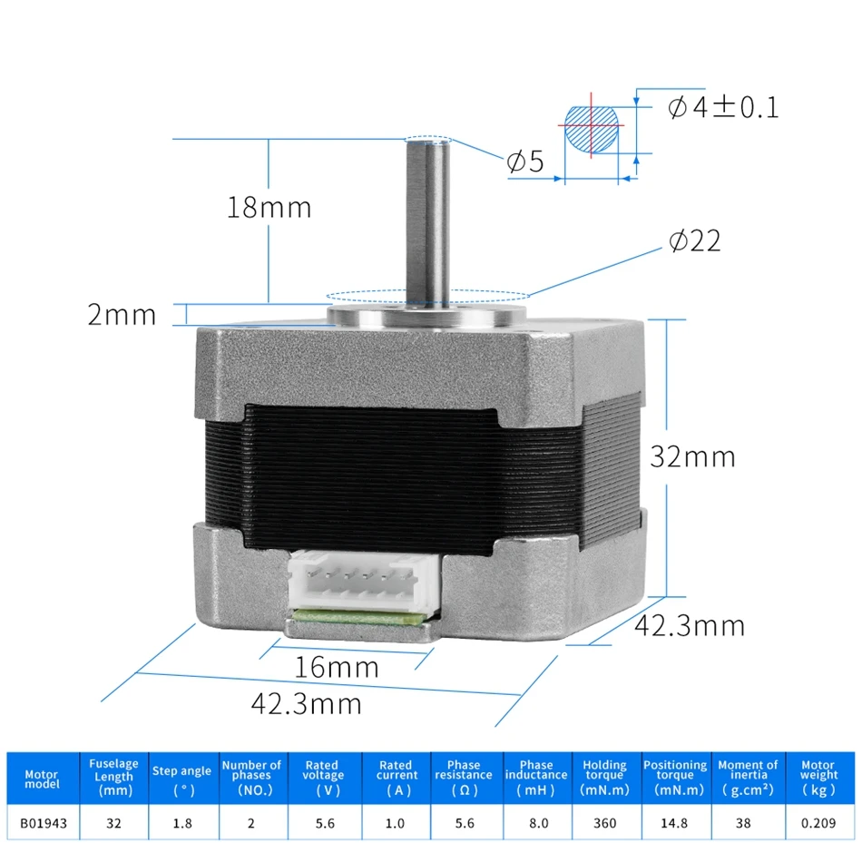 Replacement 42-34 Stepper Motor 3D Printer Parts X Axis Z Axis Step-Motor For Ender 3/Ender3 V2/Ender3 Pro/Ender5/CR10