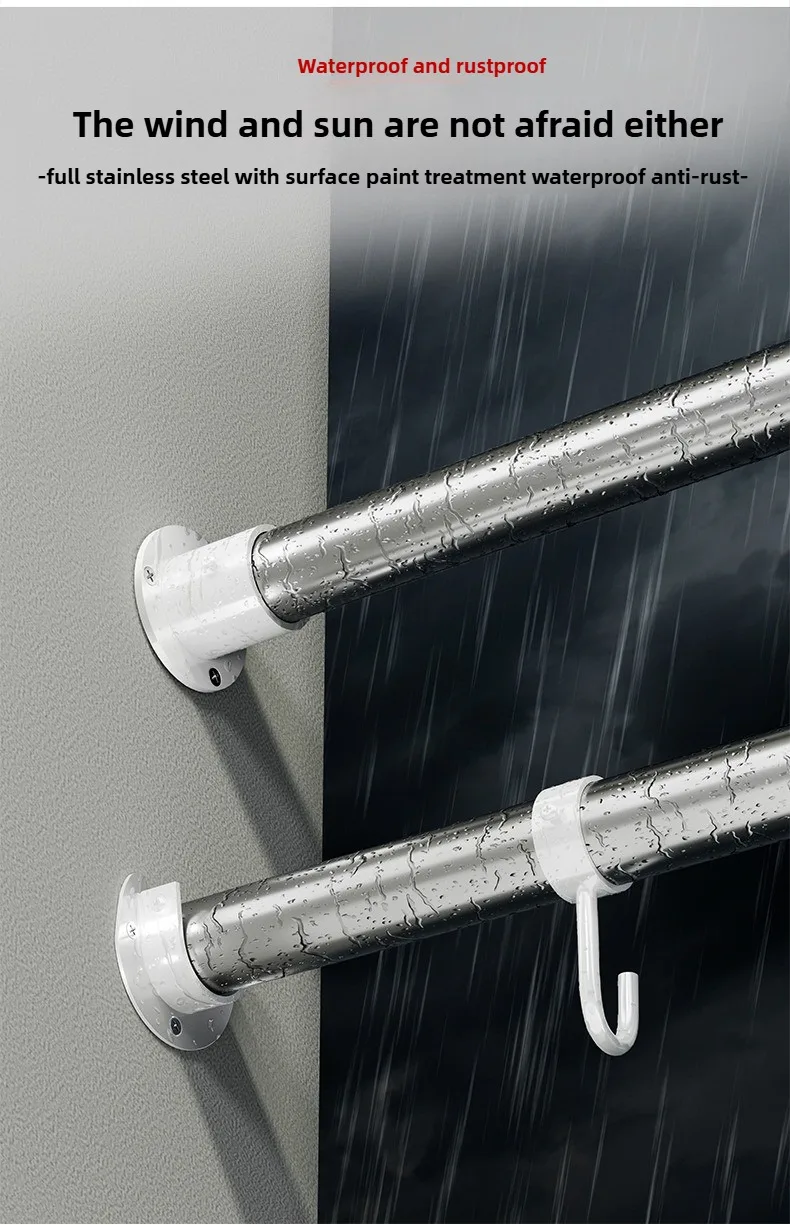 2 Stück weiße Edelstahl-Rohrhalterungen, Rohrstützen, Flanschhalterungen für Kleiderschrank-Hängeschienen, Stangenhalterungen, Endhalterungen 19-32 mm – Detail 7