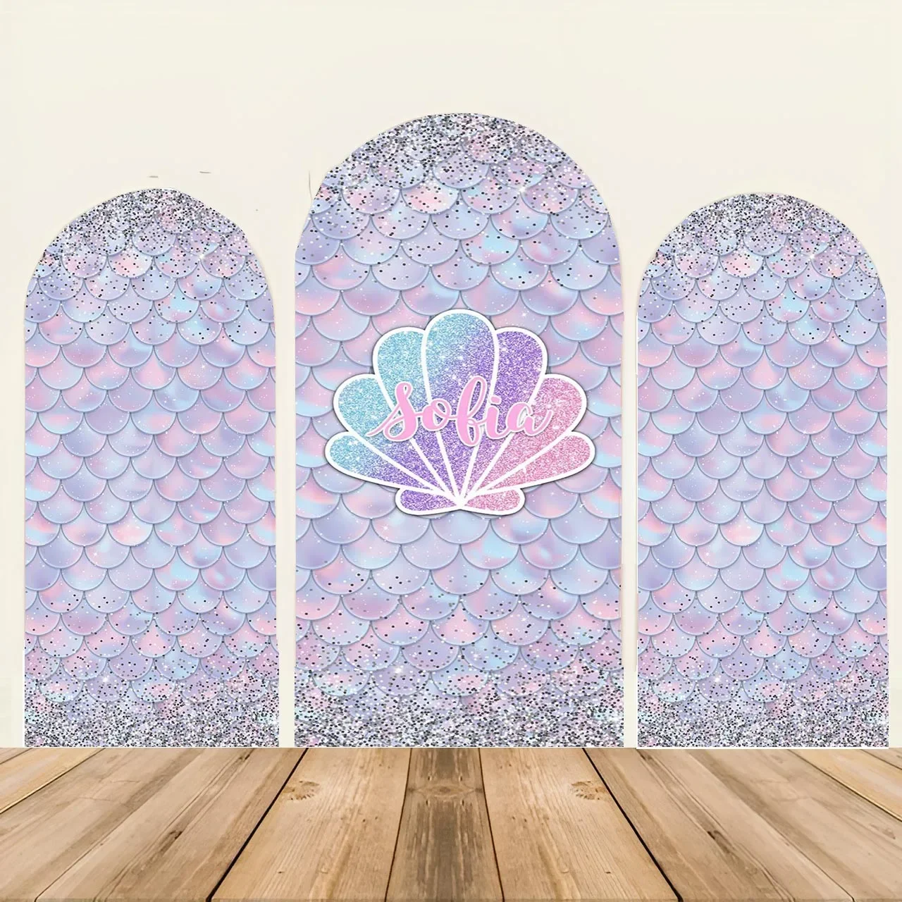 Mocsicka Mermaid Arch Backdrop Covers 2-Sided Girl Birthday Party Decor Newborn Baby Shower Background Photo Studio Props Custom