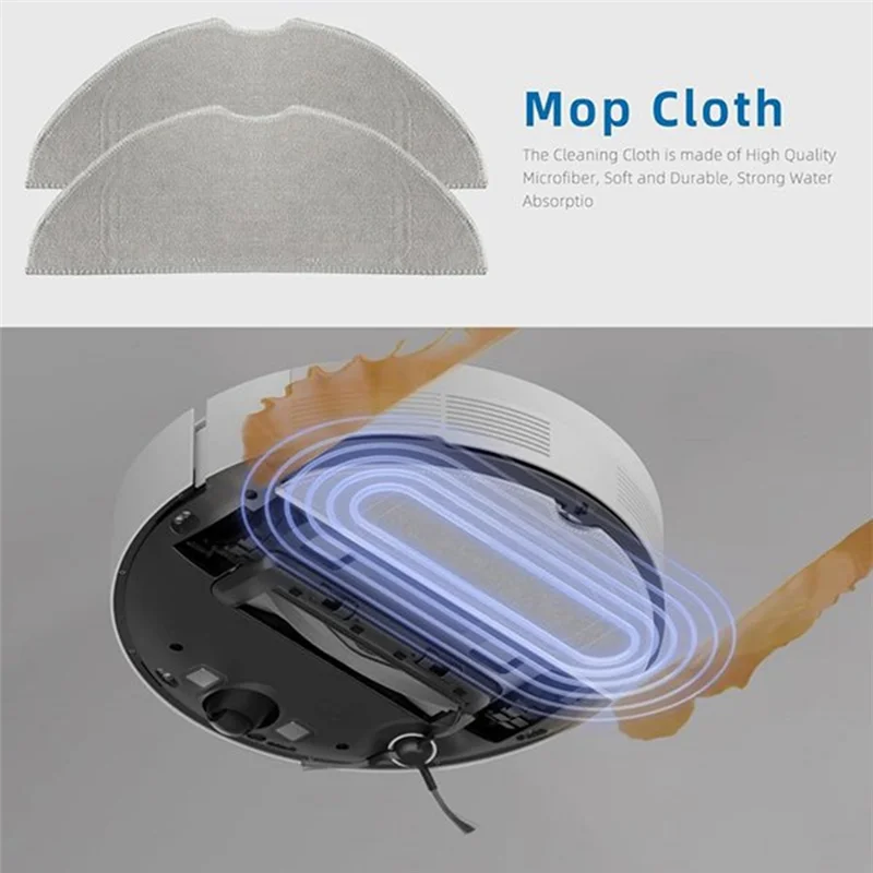 B99A-8PCS Replacement Parts For Mova S10 Plus/ Mova S10 Vacuum Cleaner Accessories Main Brush Roller Side Brush Filters Mop Clot