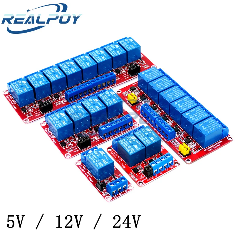 1 2 4 6 8 Channel Way 5V 12V 24V Relay Module Board Shield With Optocoupler Support High and Low Level Trigger for Arduino