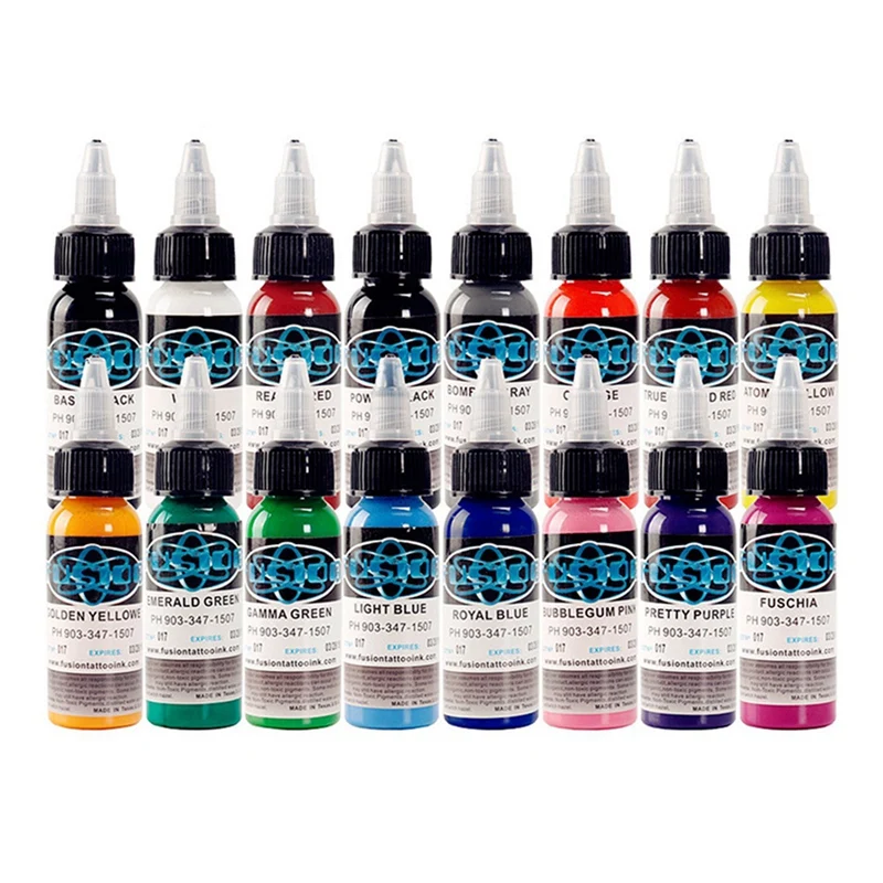

Tattoo Ink 16 Colors Set 1 Oz 30Ml/Bottle Pigment Kit 3D Makeup Beauty Ink
