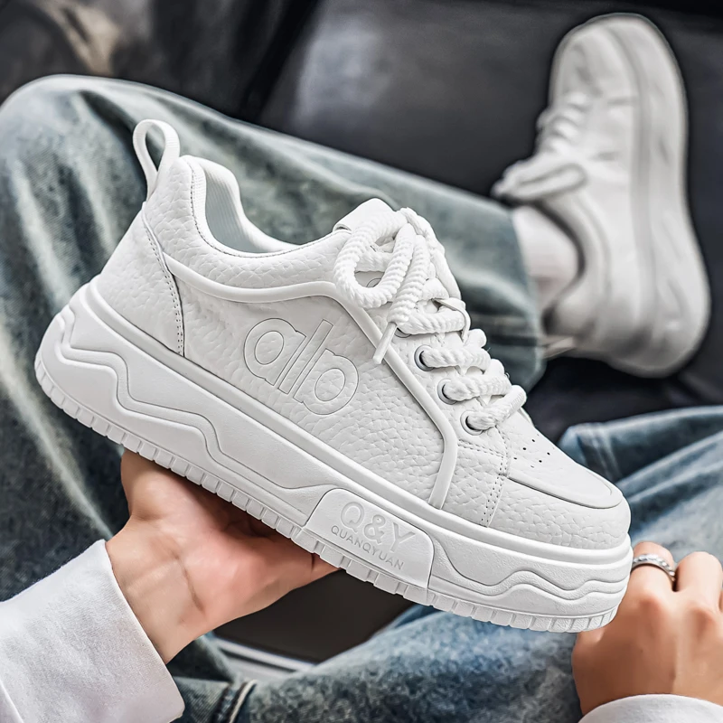 Fashion Outdoor Pu Leather Light Footwear 2025 Spring and Autumn New Mens Sports Shoes Good Quality Anti Slip Running Sneakers 7