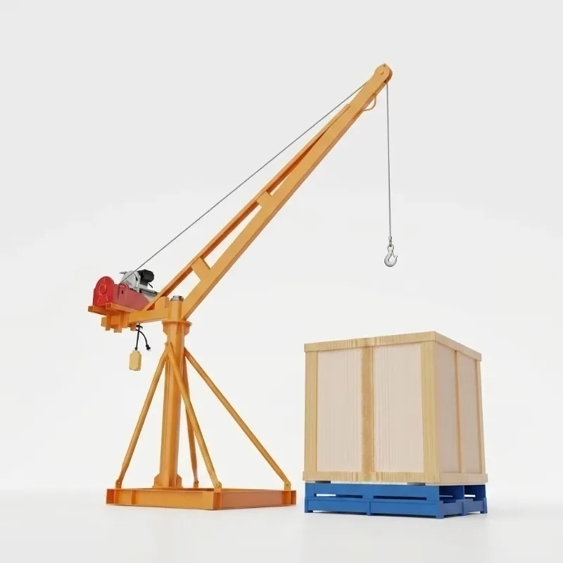 Lightweight Self-Propelled Mini Floor Crane – 1000kg Electric Hoist with 360° Rotation, Truck Crane for Building Construction