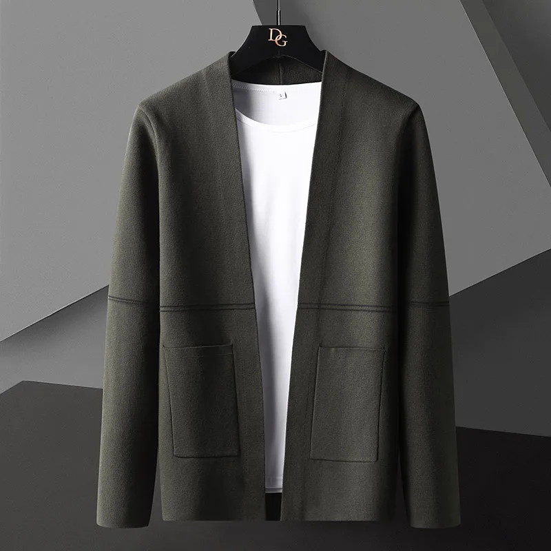 سترة سترة للرجال الربيع الشارع الشهير ملابس للرجال الرجال العرق قميص متماسكة الخريف موضة عادية Hombre الدافئة الصلبة الذكور