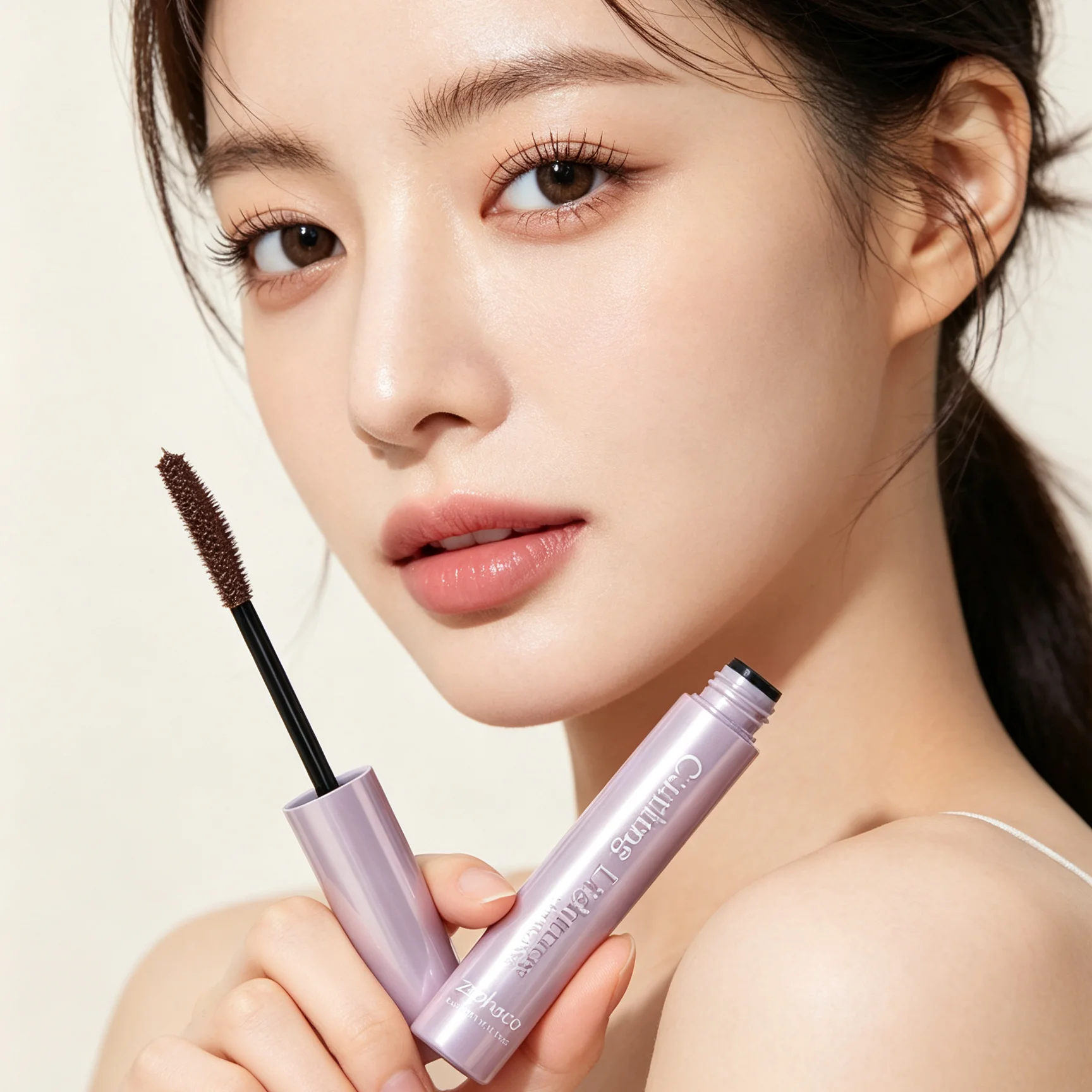 Zephoco Lengthening Eyelash Mascara Waterproof Extra Volume Long Lasting Curling Eye Make up Panthenol Brown Black Mascara 5ml