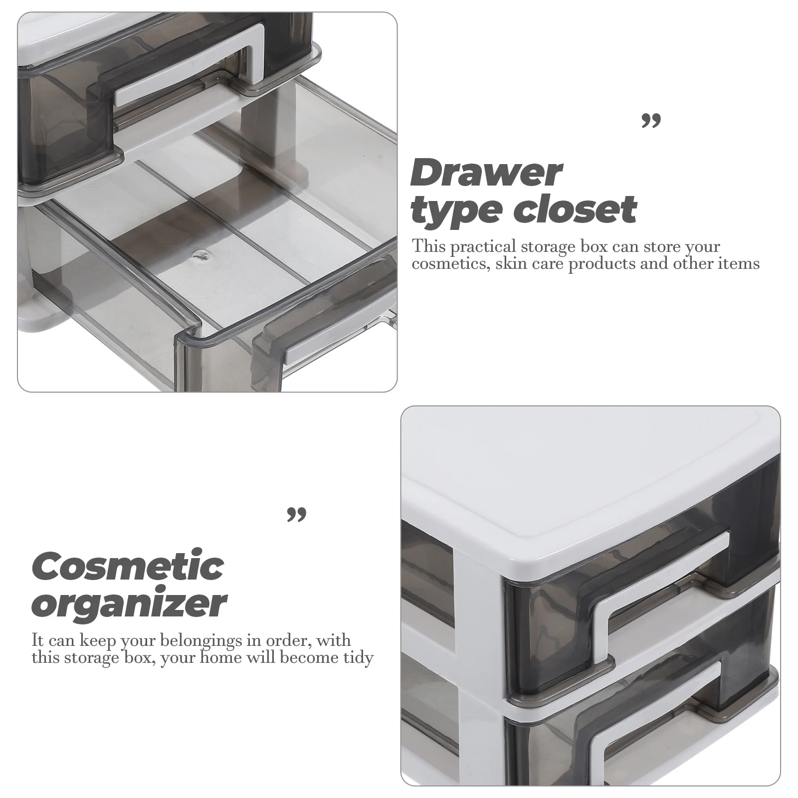 

Desktop Drawer Organizer Double Layer Storage Box Pp Material Lightweight Multi-Functional Bathroom Bedroom Office