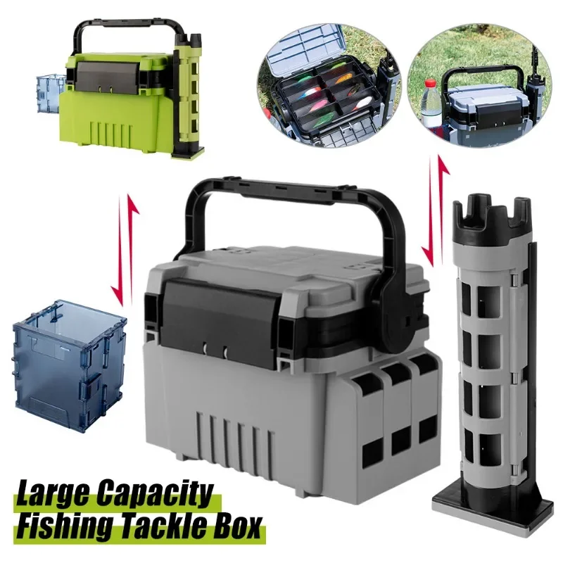 

New Fishing Tackle Box Multifunction Portable Fishing Lures Hook Holder Anti Slip Grip for Fishing Gear Storage Case Accessories