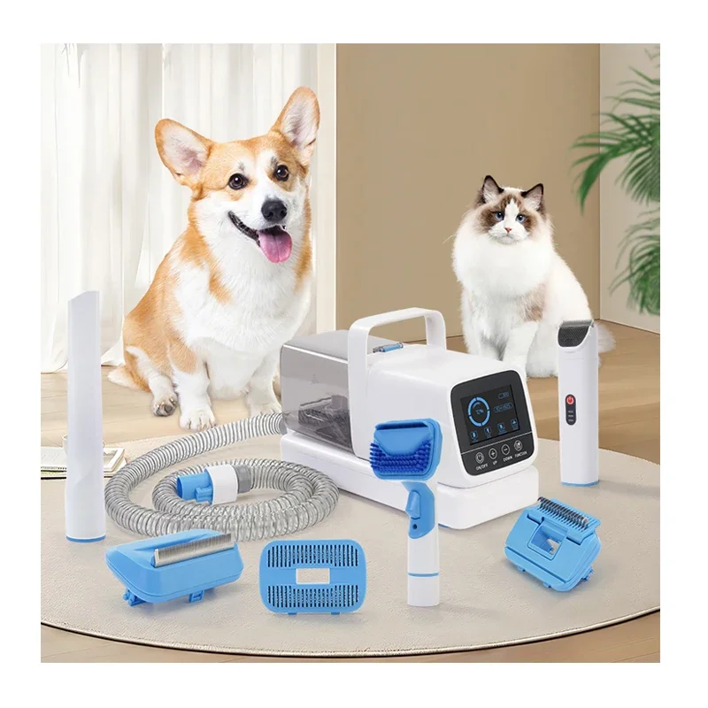 6 in 1 Pet Grooming Vacuum Cleaner Pet Multi-function Electric Hair Trimmer With Vacuum Suction Dog Cat Trimmer Brush