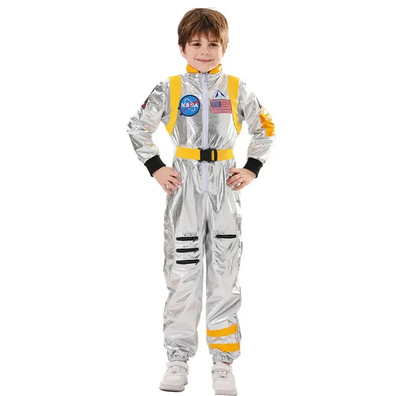 SN55Astronauta Costume Bambini Astronauta Argento Tuta Spazio Festa a tema Dress Up Ragazzi Ragazze Astronauta Cosplay Bambini Spazio $ @ 1w