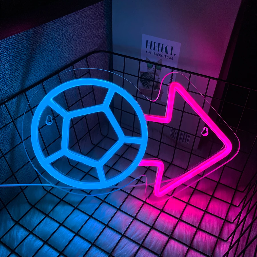 Football Led Neon Sign, Arrow Icon Wall Decor, Used For Man Cave, Bedroom, Game Room Wall Lights, Gifts For Football Enthusiasts