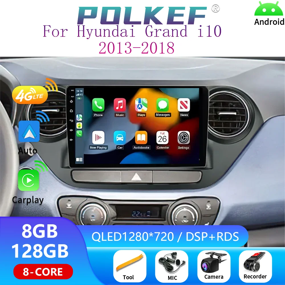 

2013 2014 2015 2016 2017 2018 Carplay Auto Multimidia Video Player Head Unit BT Car Radio Android 16 for Hyundai Grand I10 I 10