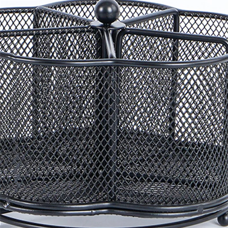 

ABZC-Iron Utensil Holder Kitchen Organizer Pen Holder Storage Tube 5-Compartment Iron