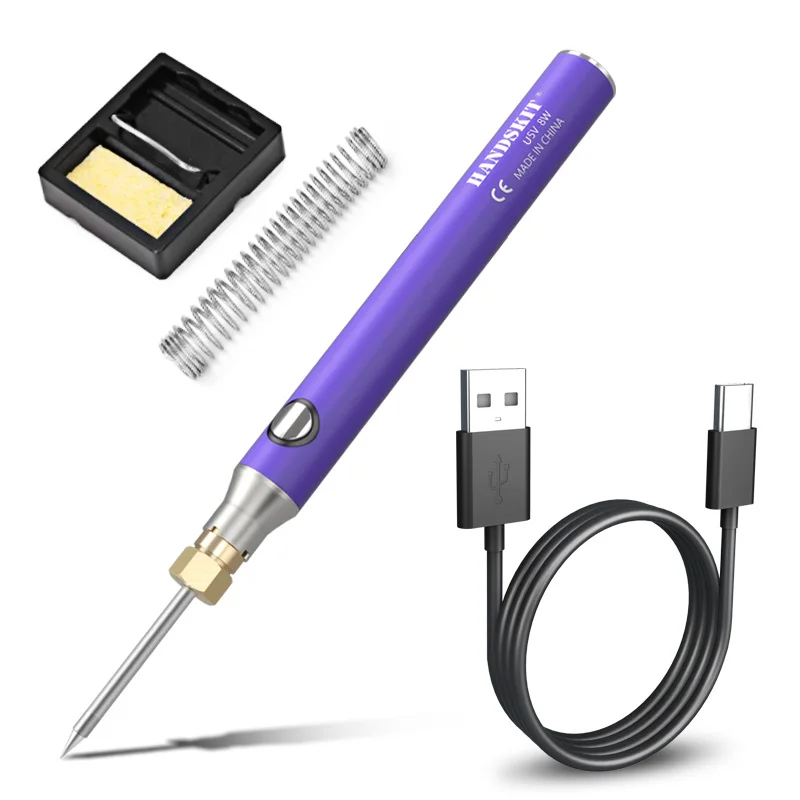 

Wireless Soldering Iron Set Adjustable Temperature 8W Ceramic Core Heating Portable Home Welding Solder Repair Tools