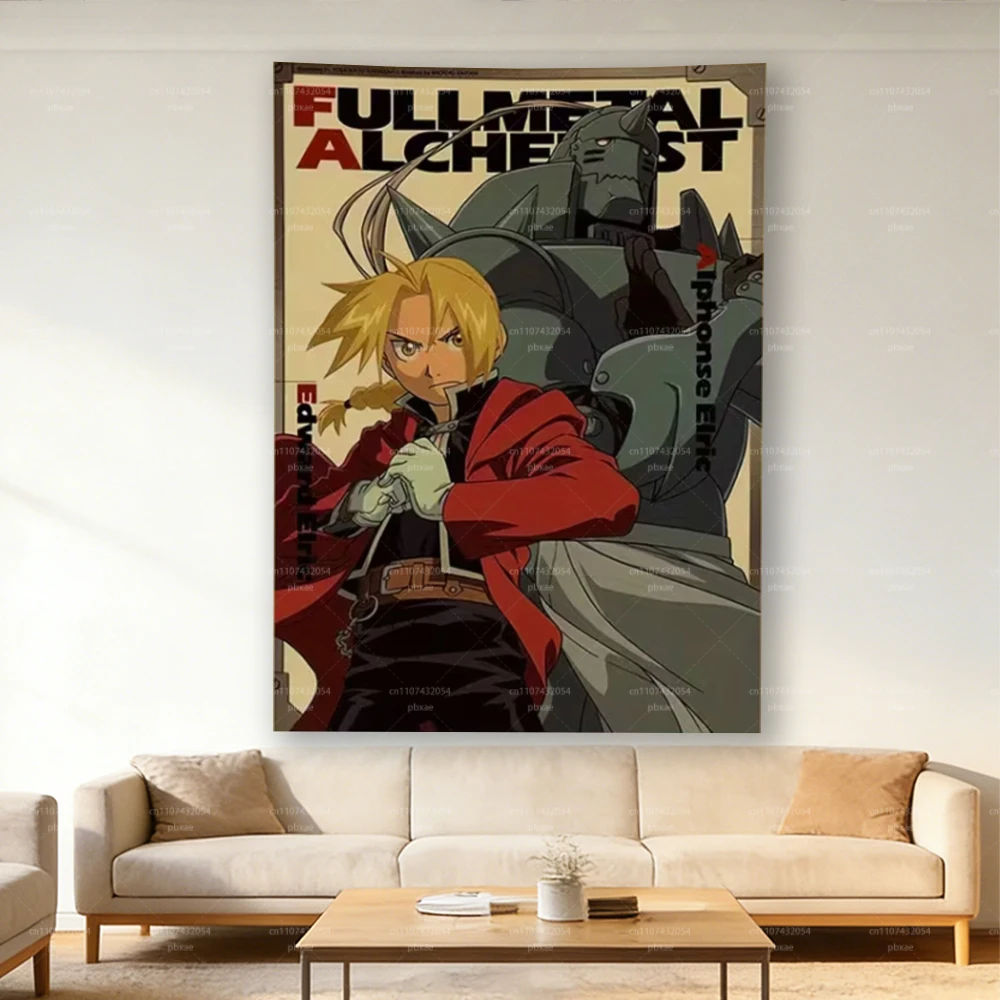 1pc Art Decoration Poster of 'Fullmetal Alchemist', Unique Creative Wall Art Tapestry , Suitable for Living Room, Bedroom