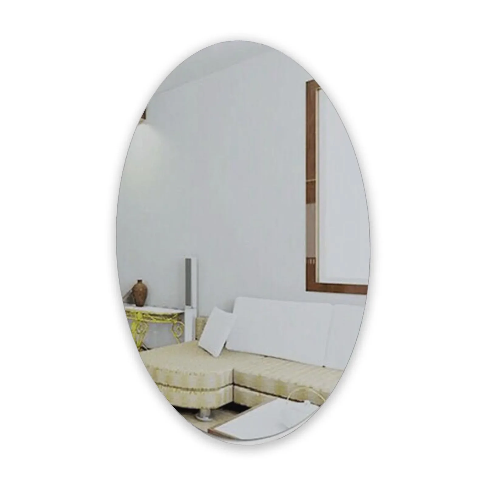 1* Mirror Wall Sticker Oval Square 3D Acrylic Mirror Wall Sticker Self Adhesive For Bathroom Dining Room Bedroom Home Decoration