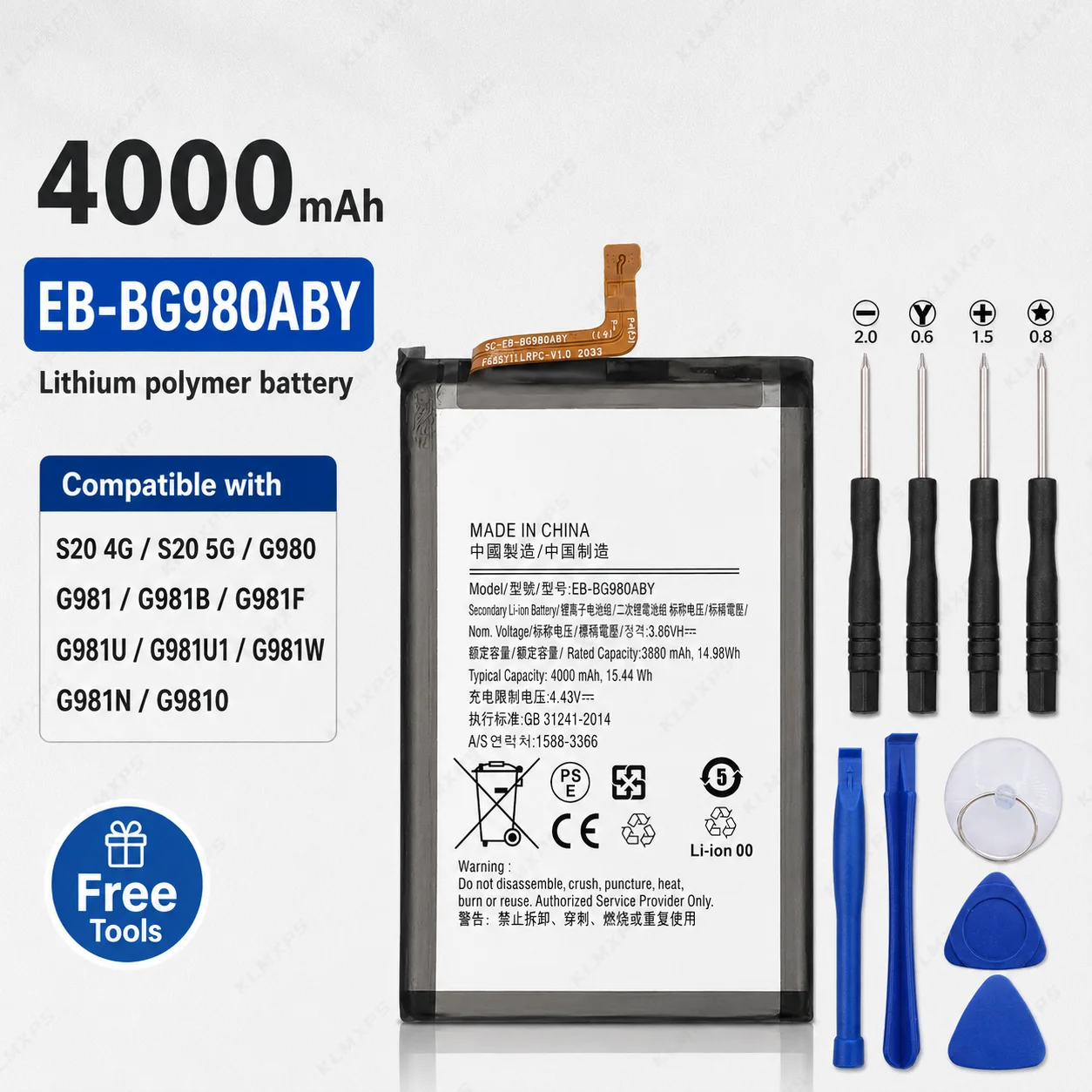Brand New Replacement Battery EB-BG988ABY EB-BG980ABY EB-BG985ABY BG990ABY For Samsung Galaxy S20/S20+/S20 Ultra/S21 FE