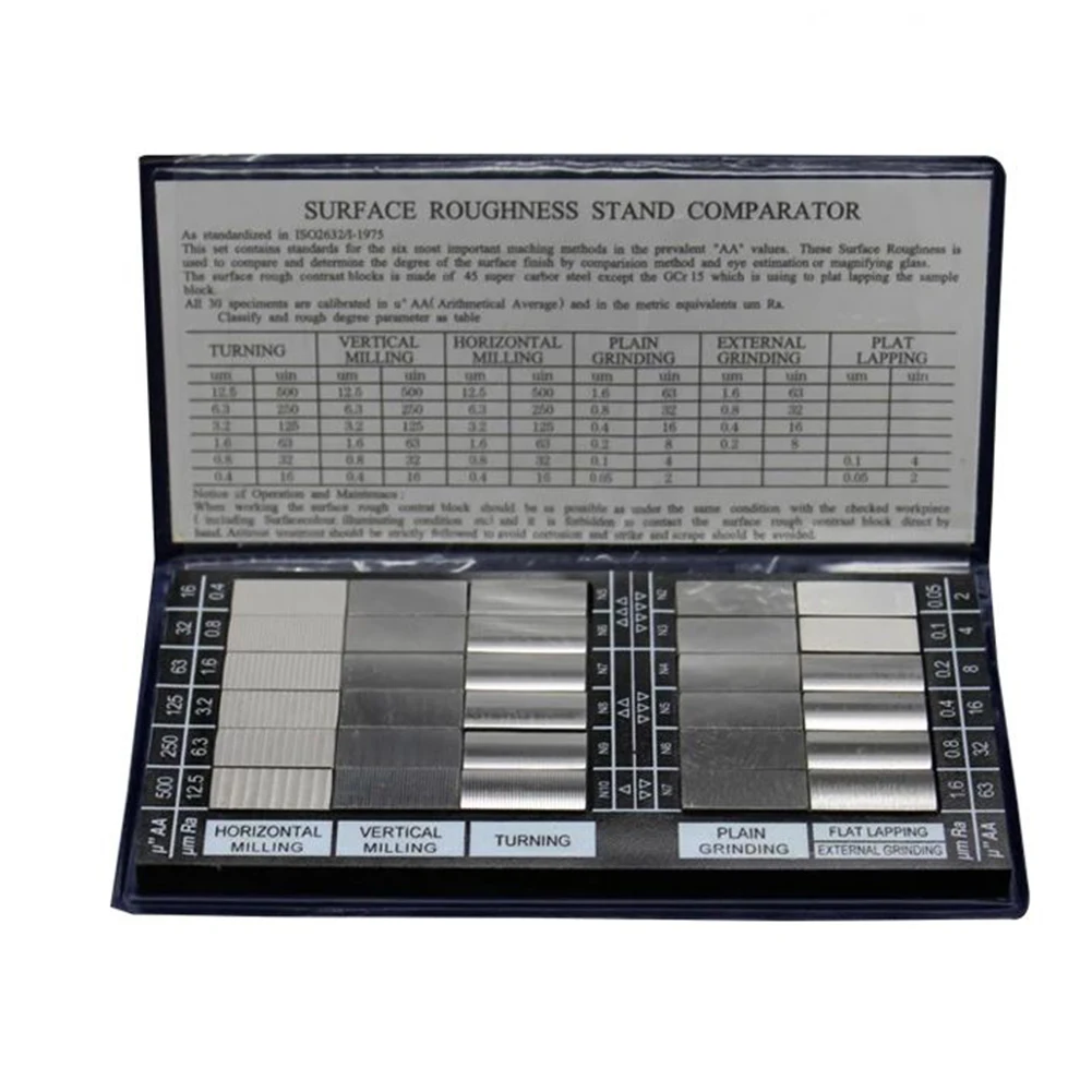 

Surface Roughness Comparison Sample Block Notebook Sample Ra0.05-12.5mm Roughness Sample Block For Metalworking Tool