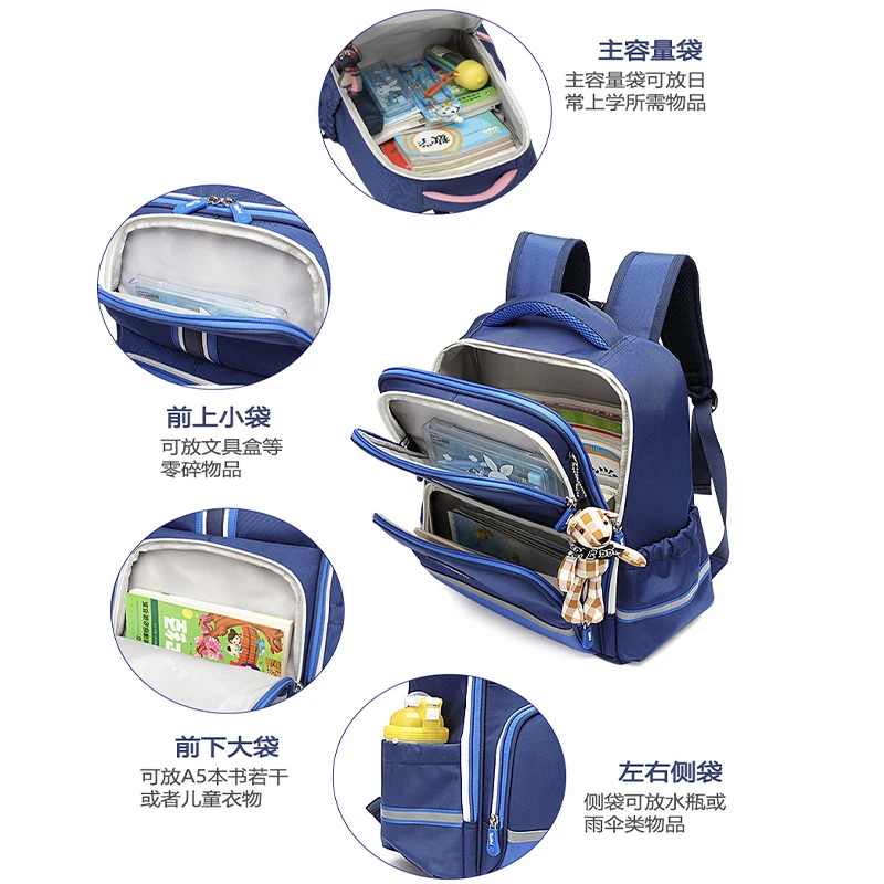 British Style School Backpack For Kids School Bags Boys Schoolbag Girl Spinal Protection Lightweight Weight Reduction