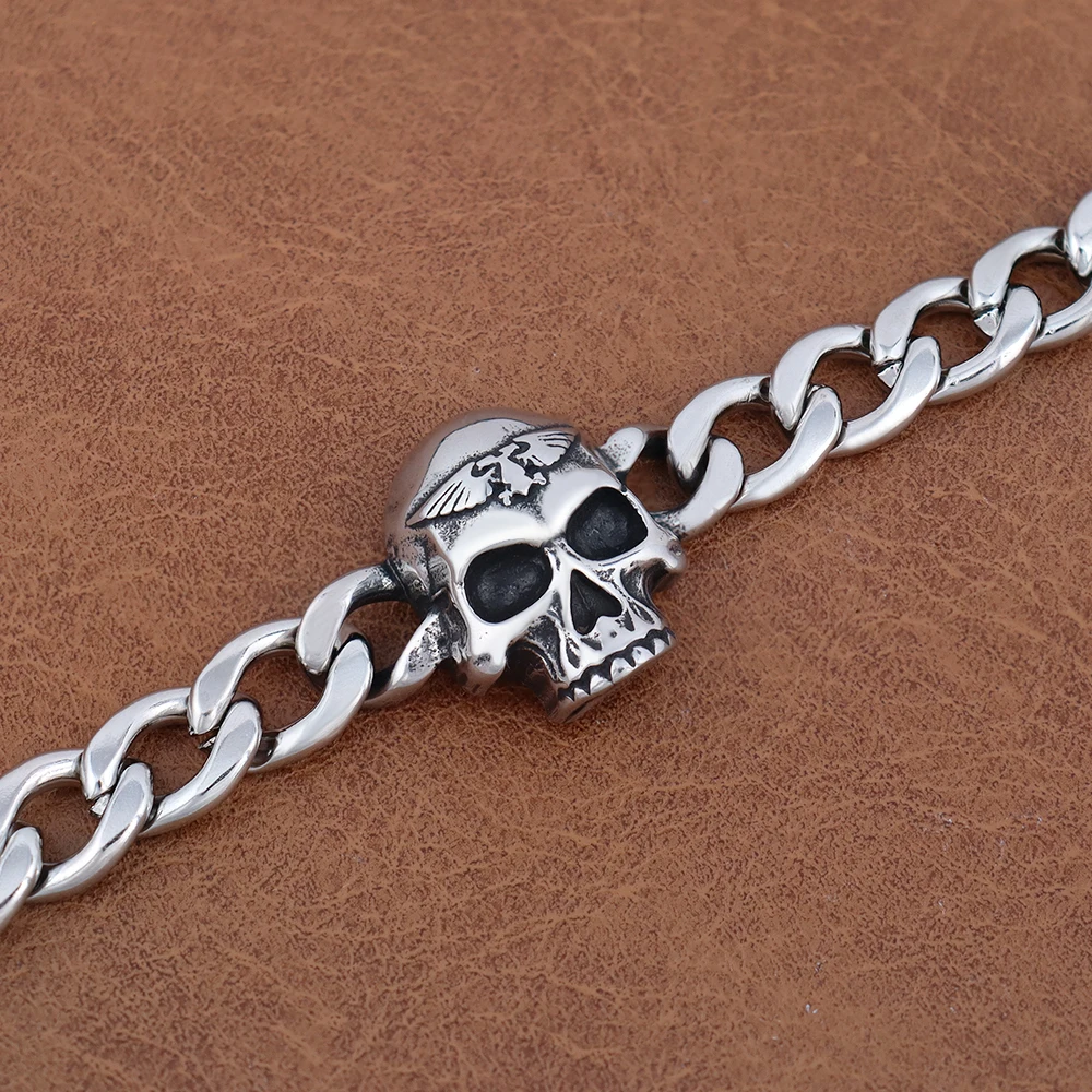 

Vintage Gothic Skull Bracelets Suitable for Men and Women Halloween Gift Fashion Personality Cuban Bangles Jewelry Accessories
